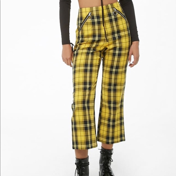 Yellow and black plaid pants Clearance